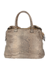 Bow-Detail Tote, &pound;350, Handbags, Beige/Grey, Leather/Python, Back view